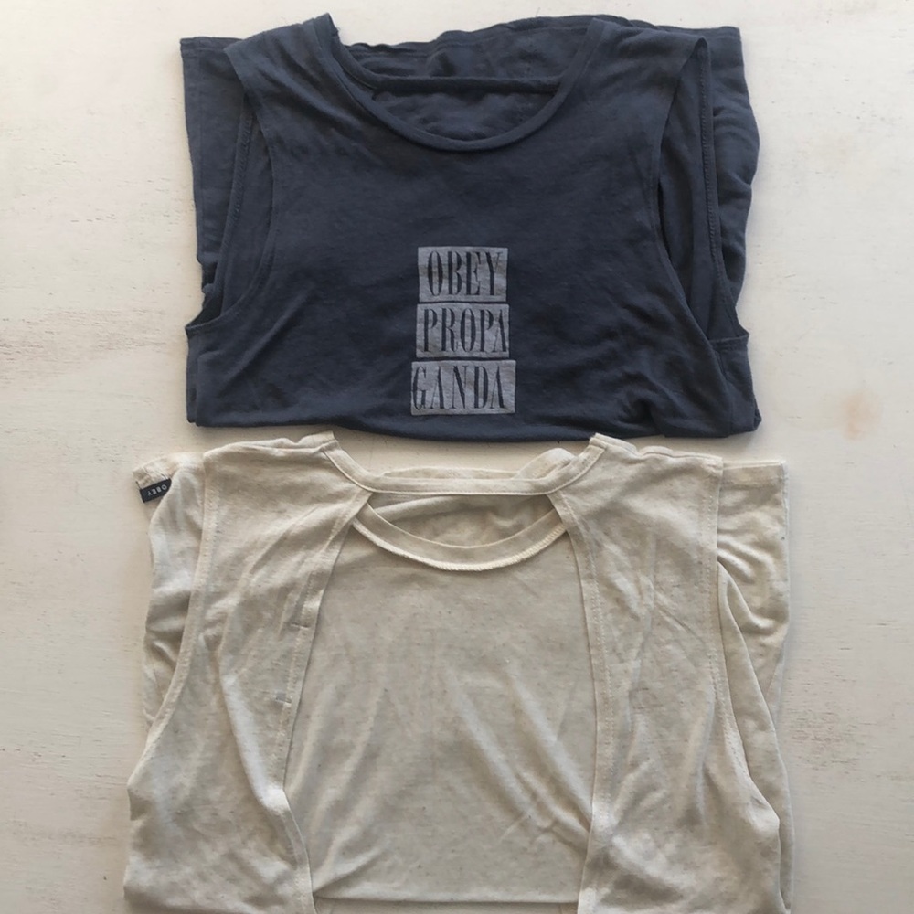Obey tank tops with open backs